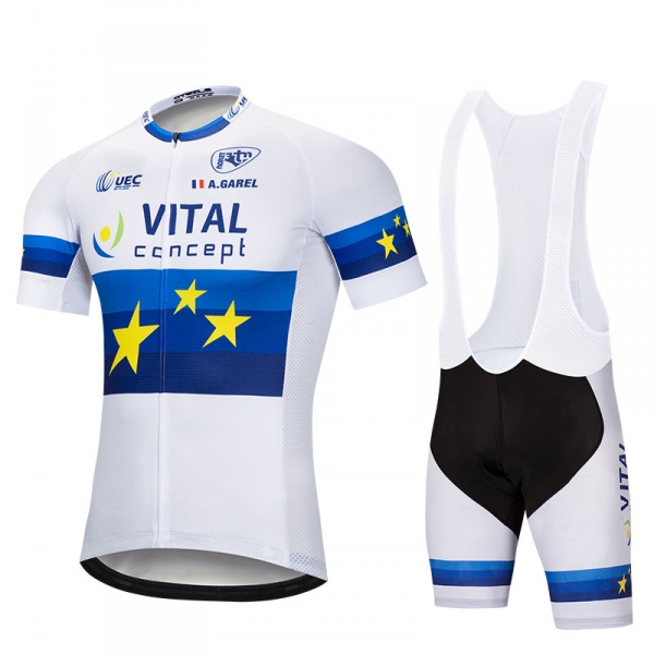 2018 Maillot Vital Concept Tirantes Mangas Cortas Azul Blanco